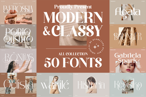 Mega Bundle | 50 Modern & Classy Fonts