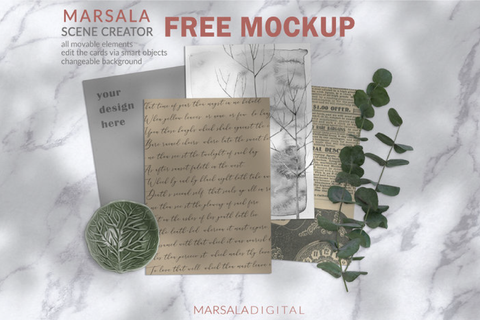 Marsala Scene Creator - Free Mockup
