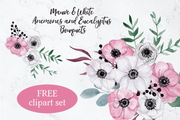 Free Anemones and Eucalyptus Bouquets - Pixel Surplus