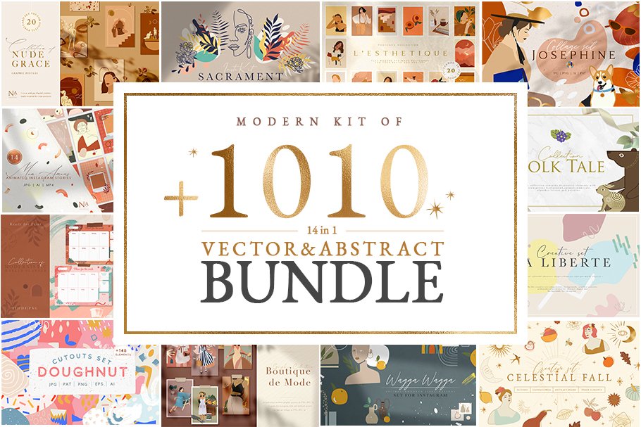 The 14 in 1 Vector & Abstract Bundle – Pixel Surplus