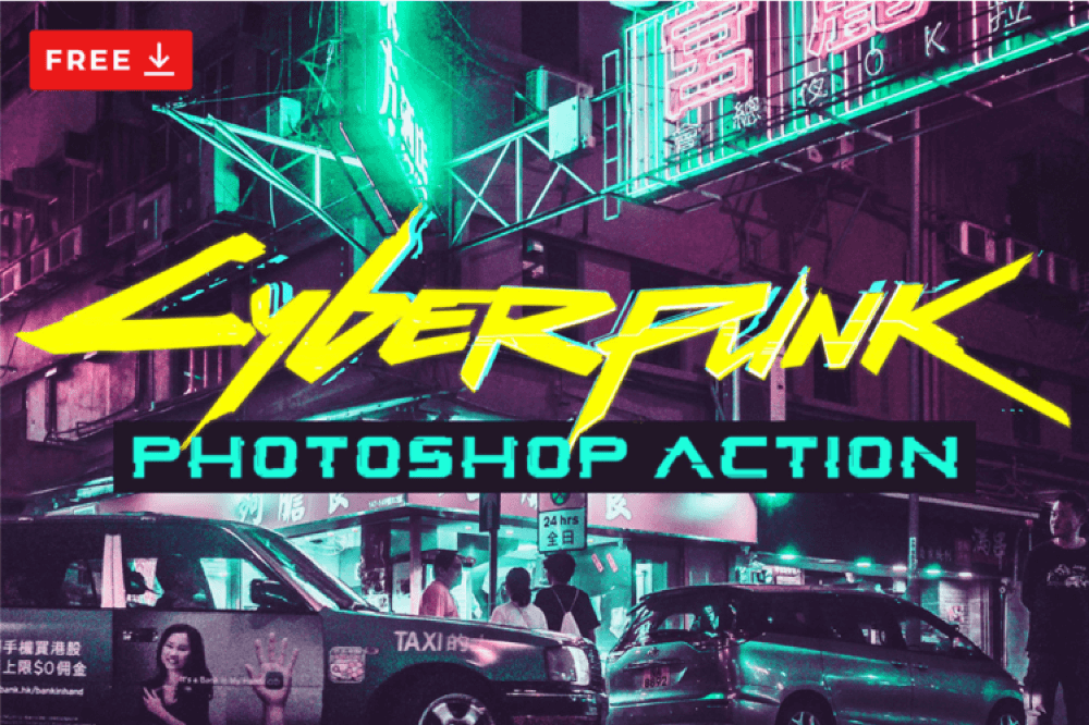 Free Cyberpunk Photoshop Actions - Pixel Surplus