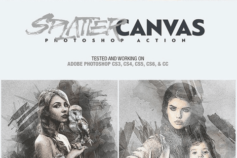 Splatter Canvas - Free Photoshop Action - Pixel Surplus