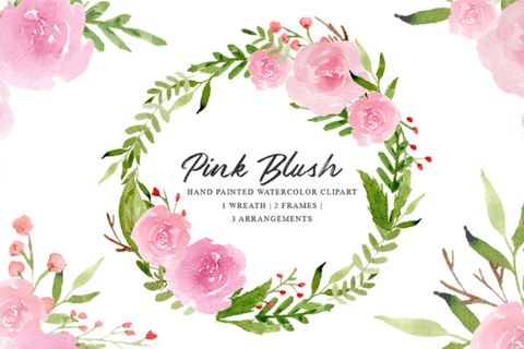 Pink Blush - Free Watercolor Floral Graphics - Pixel Surplus