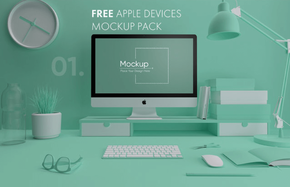 7 Free Colorful Apple Devices Mockup Pack - Pixel Surplus