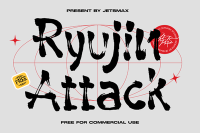 Ryujin Attack - Free Brush Font - Pixel Surplus