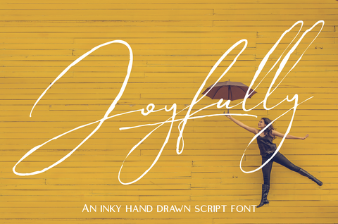 Joyfully - Hand Drawn Inky Script Font