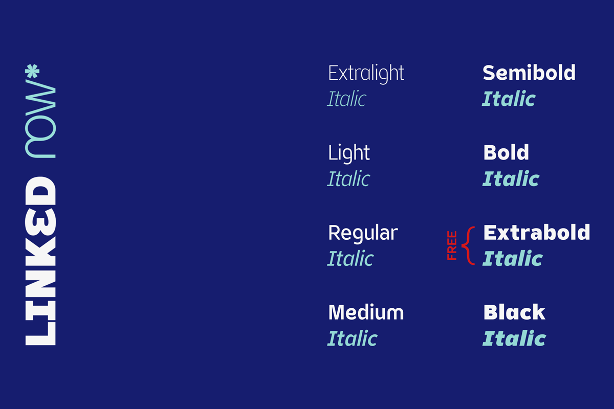 Linked Now - Free Extra Bold Font – Pixel Surplus