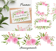 Pink Blush - Free Watercolor Floral Graphics - Pixel Surplus
