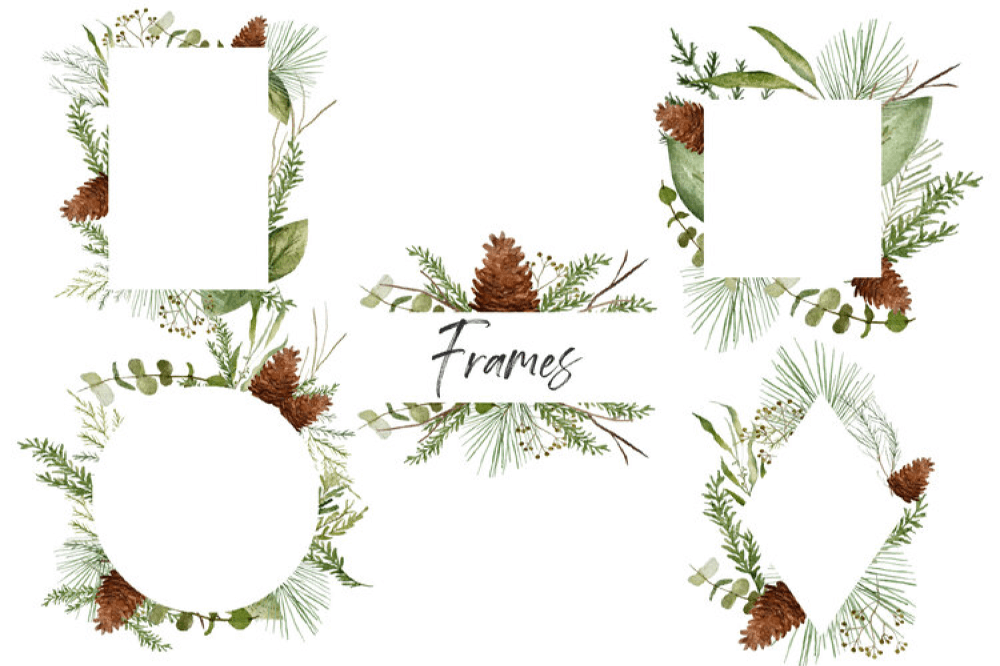 Free Winter Greenery Graphics Collection - Pixel Surplus