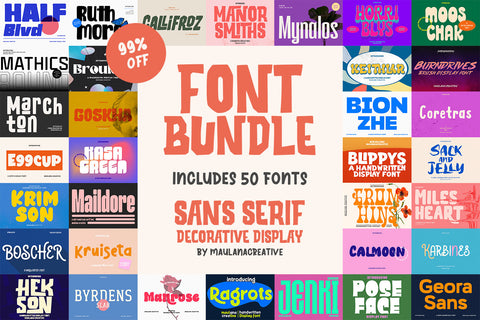 The Sans Serif Decorative Display Font Bundle