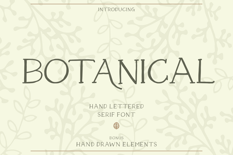 Botanical - Hand Drawn Serif Font + Illustrations