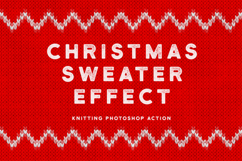 Christmas Sweater Effect - Knitting Photoshop Action