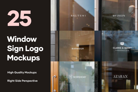 3 Free Window Sign Logo Mockups