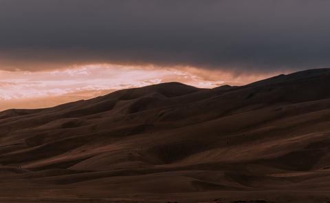 Cloudy Sunset Desert - Free Stock Photo
