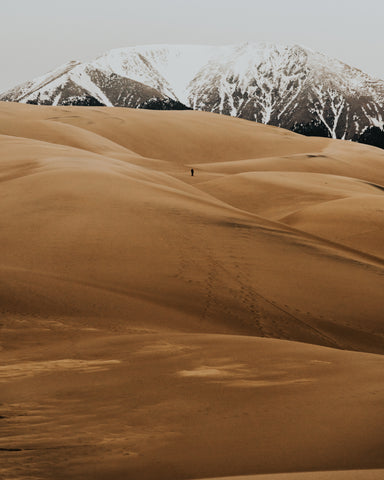 Tip Snow Mountain Beyond the Desert - Free Stock Photo