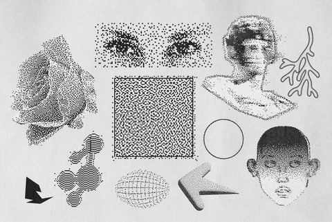 82 Vector Dither Textured Clip Arts