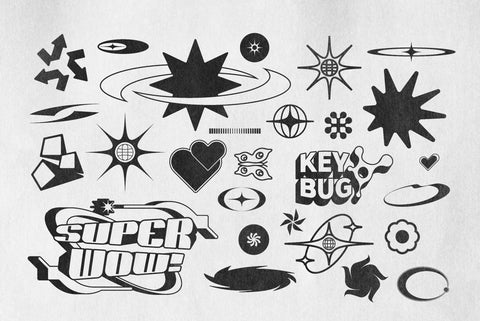 Y2K 240 Shapes Badges Graphic Styles