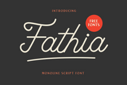 Fathia - Free Monoline Script Font