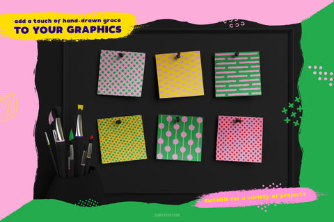 Ultimate Bundle - Hand Drawn Seamless Patterns, Shapes & Brushes