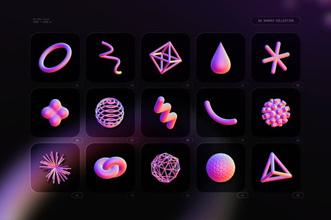 3D Shapes Collection - 90 Abstract Renders – Pixel Surplus