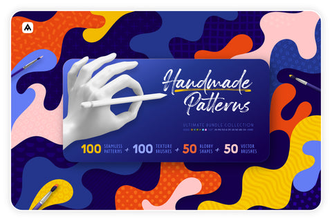 Handmade Patterns Bundle - 300 Seamless Patterns, Brushes & Shapes