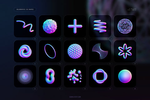 Holographic 3D Shapes Collection