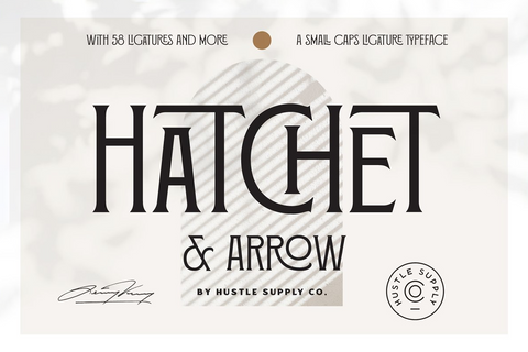 Hatchet & Arrow | Condensed Typeface with 58 Ligatures