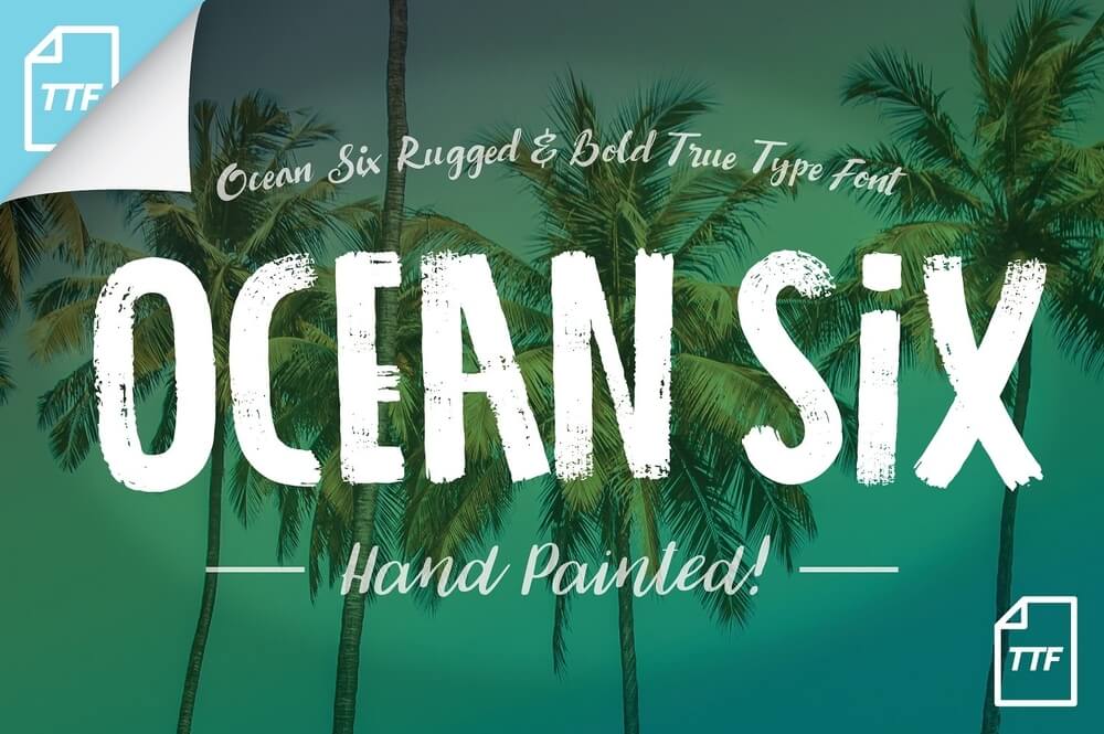 Ocean Six - Free Brush Font - Pixel Surplus